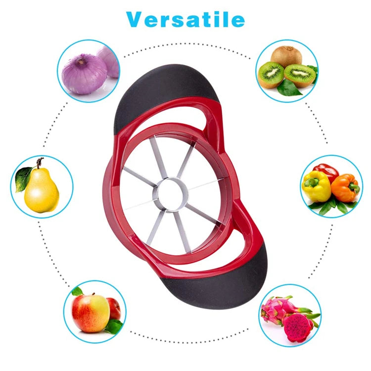 Rebanador de manzanas de acero inoxidable LMETJMA, cortador de manzanas ultracargado mejorado de 8 hojas, divisor KC0310