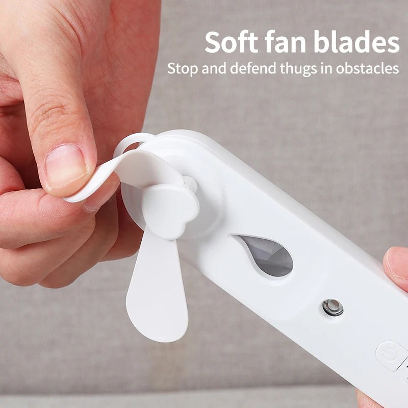 Mini Ventilador de Mano con Mister USB Plegable