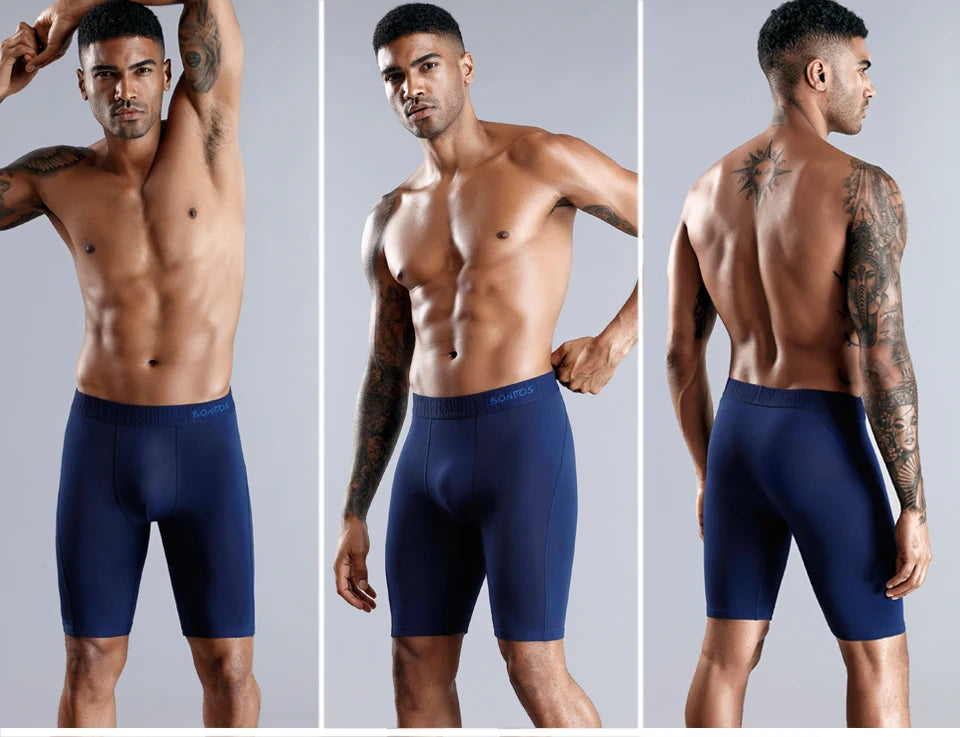 3 uds Boxers largos para hombre, lotes de ropa interior para hombre, calzoncillos de algodón para hombre, Boxershorts familiares, Boxer, pantalones cortos sexis para hombre Calecon