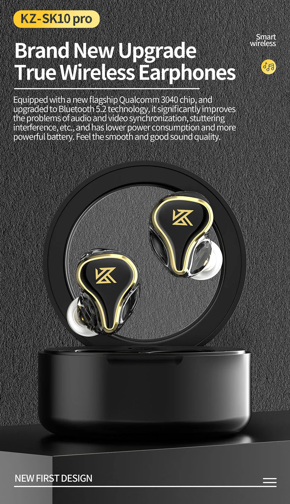 KZ SK10 Pro TWS Auriculares Bluetooth 5.2 HiFi