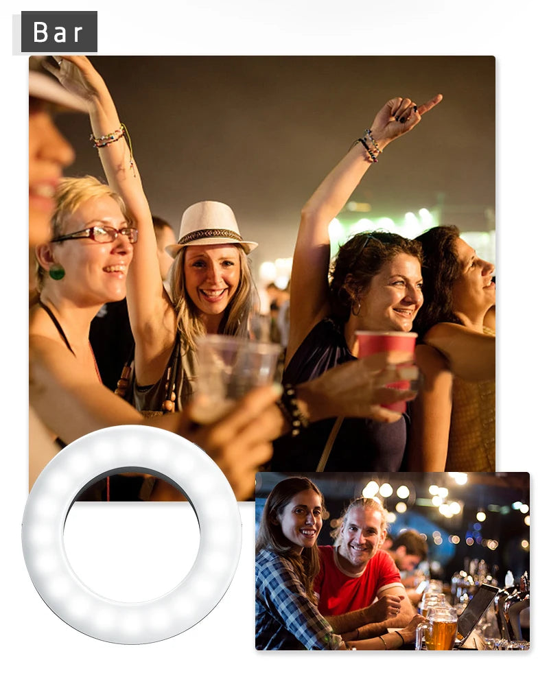 Anillo de luz LED para Selfie, lente para teléfono móvil, lámpara LED para Selfie, anillo para iPhone, Samsung, Xiaomi, teléfono, tableta, luz para Selfie
