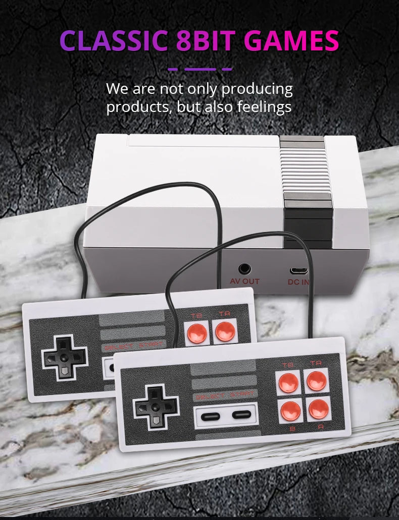Consola de videojuegos Retro, consola de TV con salida AV, 500 juegos clásicos integrados, mando Dual para FC/ N ES