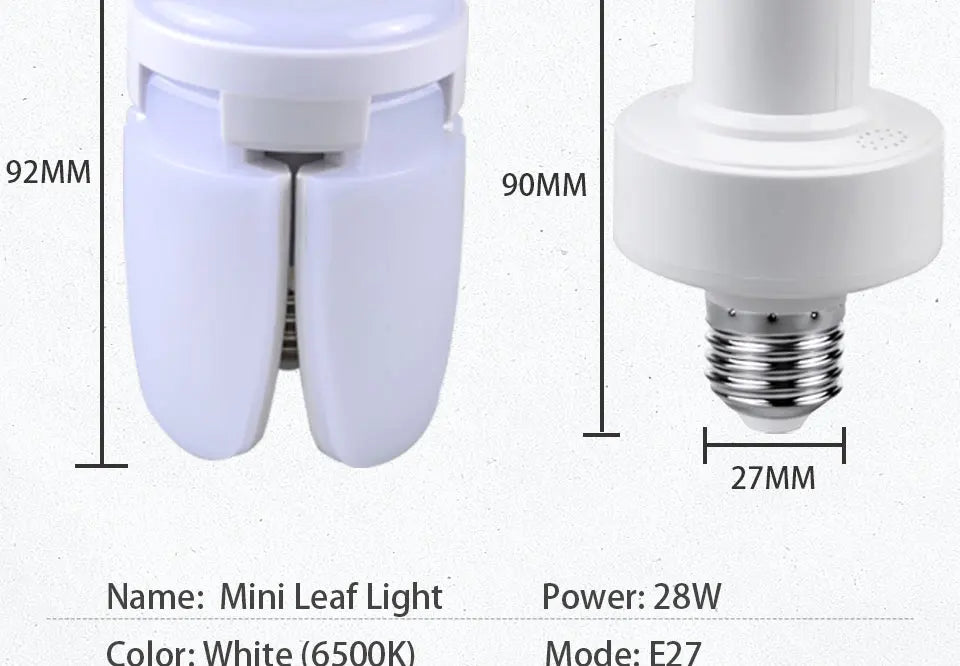 Bombilla LED E27 Plegable para Techo con Control Remoto