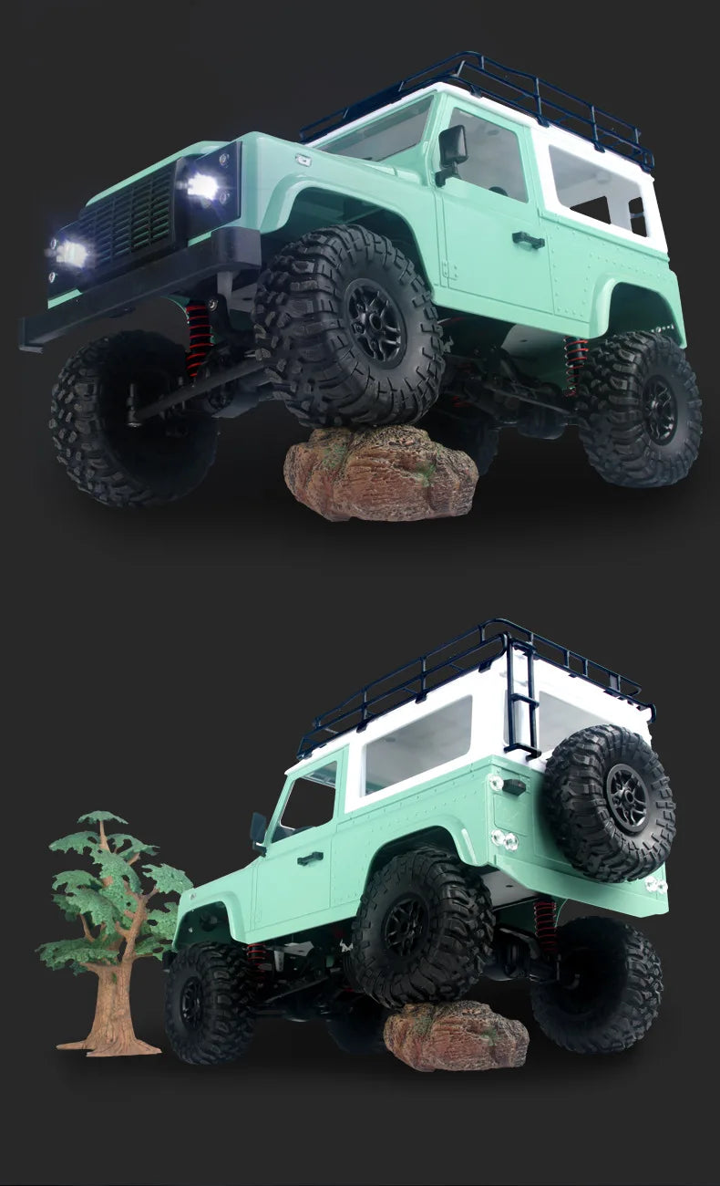 Camioneta RC 4WD Todoterreno con Luces y Control Remoto 2.4G