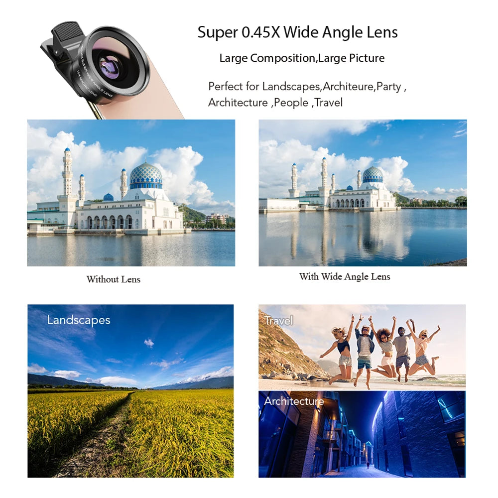 Kit 7 Lentes para Teléfono APEXEL con Filtros UV y CPL