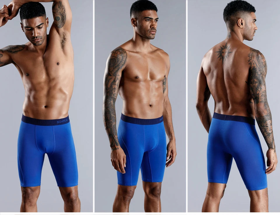 3 uds Boxers largos para hombre, lotes de ropa interior para hombre, calzoncillos de algodón para hombre, Boxershorts familiares, Boxer, pantalones cortos sexis para hombre Calecon