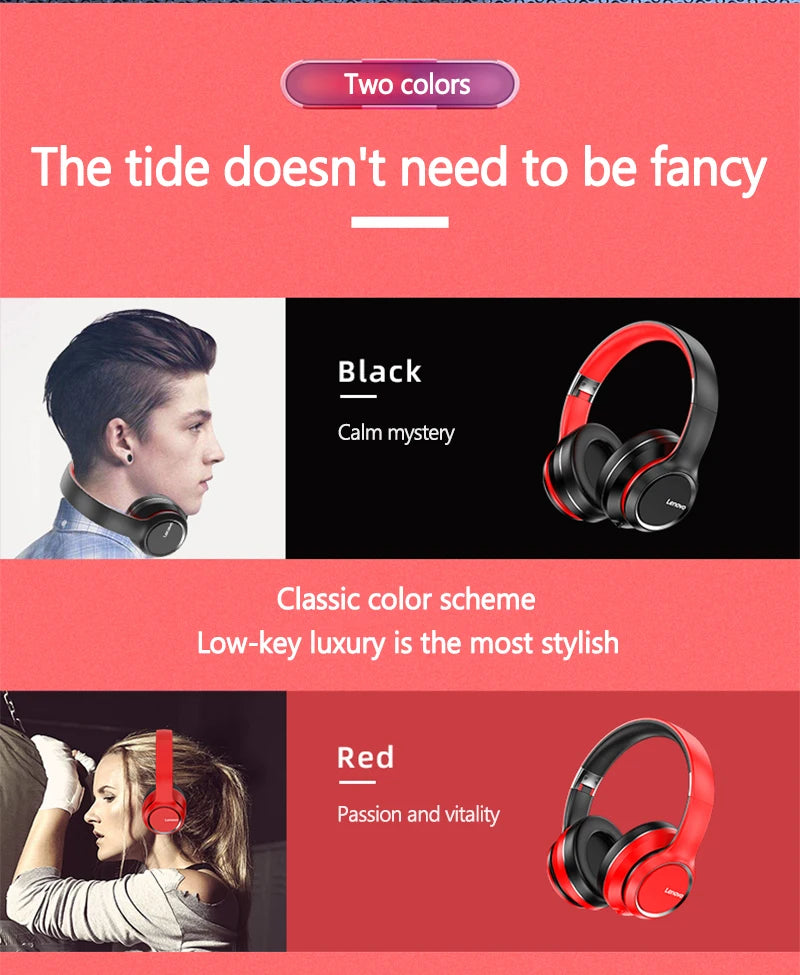 Lenovo HD200 Auriculares Bluetooth Plegables PC