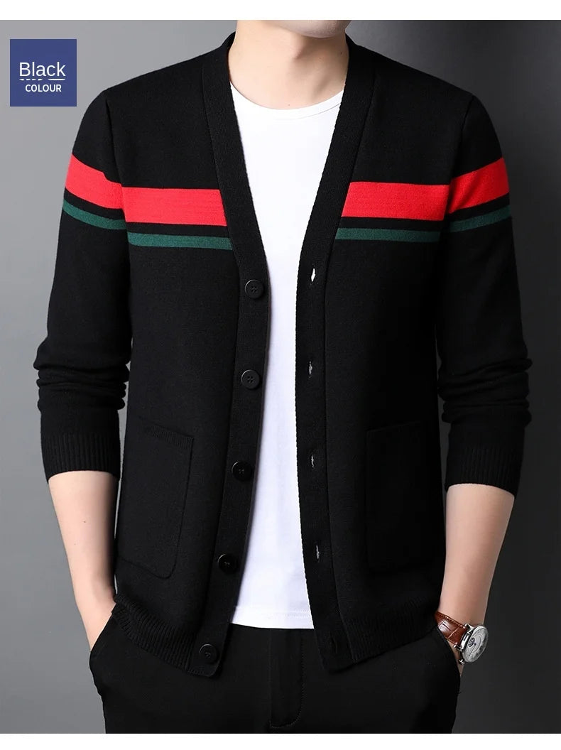 Cárdigan de Punto para Hombre con Cuello en V — Estilo Casual