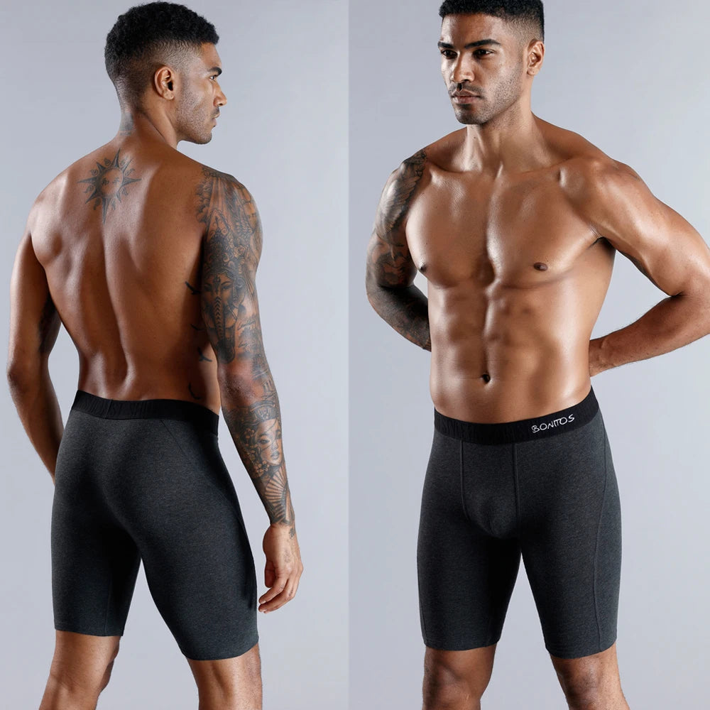 3 uds Boxers largos para hombre, lotes de ropa interior para hombre, calzoncillos de algodón para hombre, Boxershorts familiares, Boxer, pantalones cortos sexis para hombre Calecon