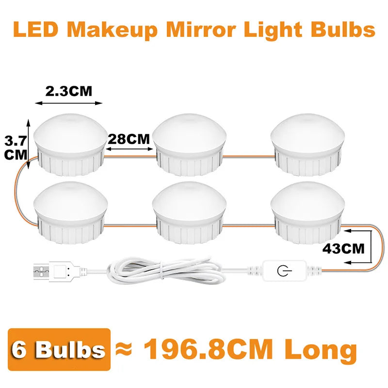 Bombillas LED para Espejo de Maquillaje con USB