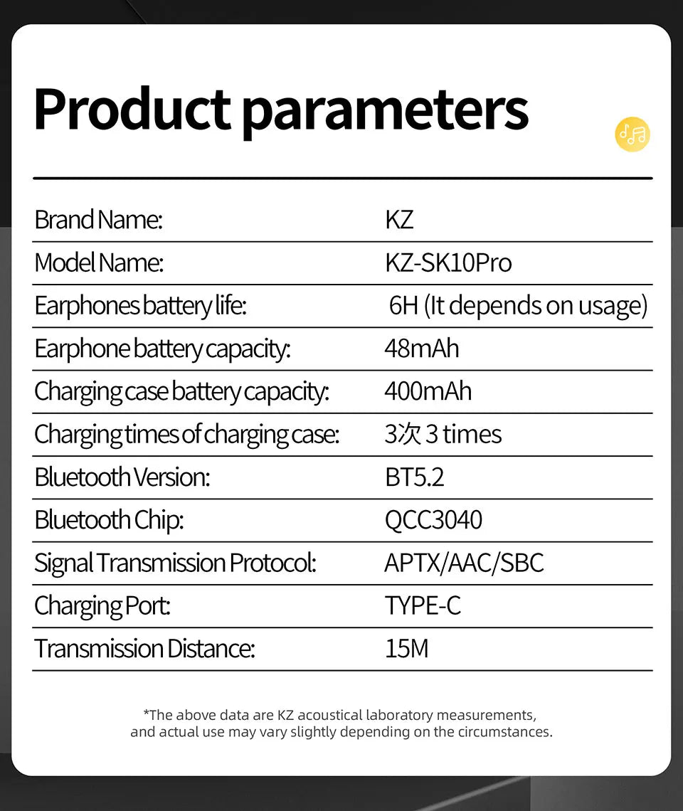 KZ SK10 Pro TWS Auriculares Bluetooth 5.2 HiFi
