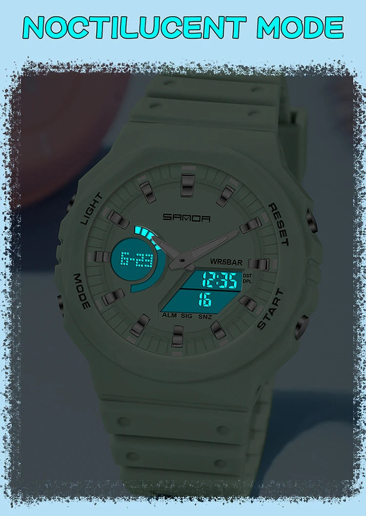 Reloj Digital LED Militar SANDA Estilo G para Hombre Resistente 50M