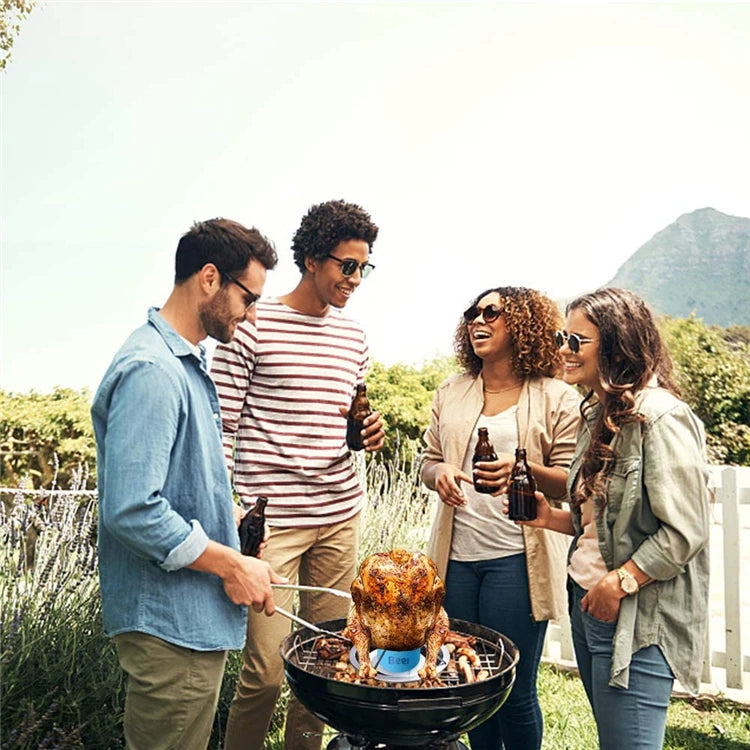 LMETJMA-estante para asar pollo con cuenco, lata de cerveza de acero al carbono, asador de pollo y pavo, parrilla para barbacoa, bandeja de soporte KC0229