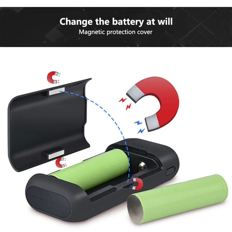 Carcasa power bank 2x18650 USB carga rápida 5V 2A sin soldadura