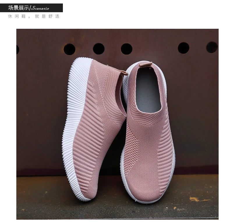 Zapatos vulcanizados para mujer, zapatillas de deporte de alta calidad para mujer, zapatos planos sin cordones, mocasines para mujer de talla grande 42, zapatos planos para caminar