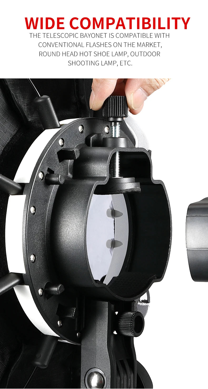 TRIOPO - Caja de Luz Octogonal Tipo Sombrilla KX de 65 cm, la Más Reciente, para Flash Godox AD200 V1, Accesorios para Estudio de Fotografía