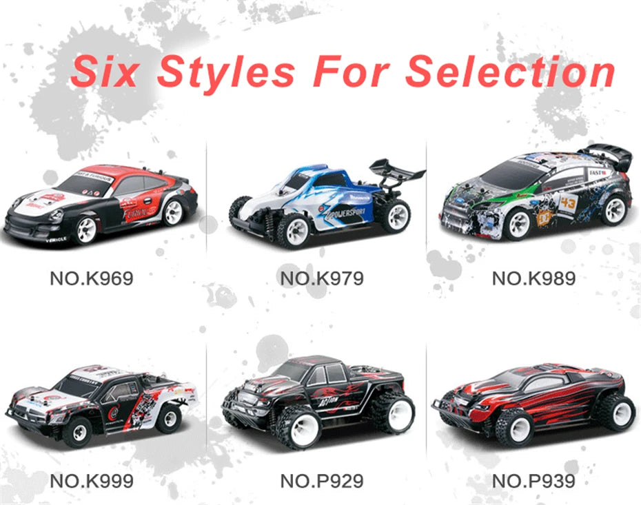 Wltoys-Coche de Control remoto para niños, auto de carreras a Control remoto de 30 KM/H, 1:28 RTR, 2,4G, 4WD, 4 canales, K969/K989