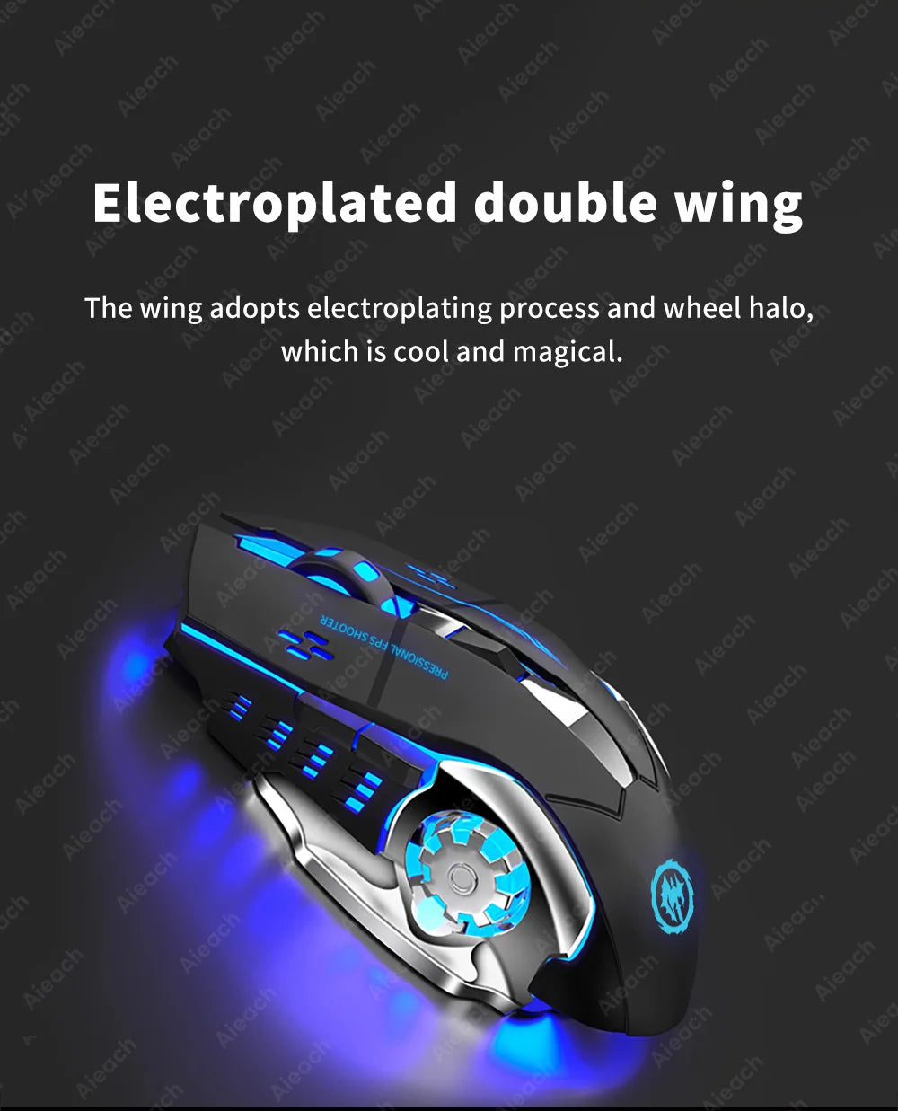 Ratón inalámbrico recargable para videojuegos, Mouse silencioso con Bluetooth, USB, mecánico, retroiluminación para deportes electrónicos, PC, Gamer