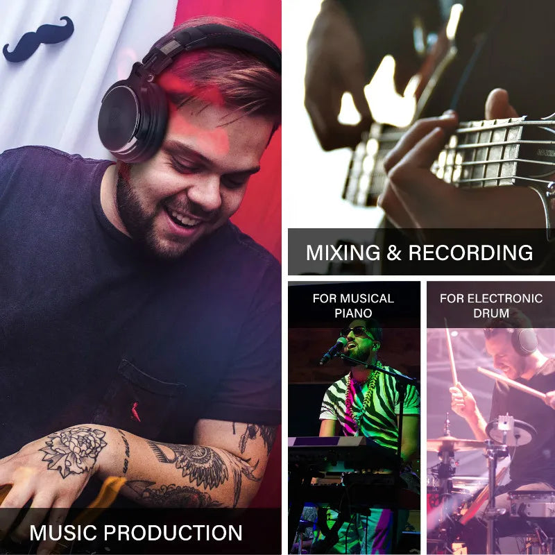 Oneodio con cable Profesional Estudio Auriculares Con microfono Estéreo Estudio Pro DJ Auricular Para El Teléfono de PC Ordenador sobre oreja monitora DJ cascos musica