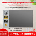 Pantalla de proyector portátil de alto brillo, cortina Anti Luz de Metal 16:9 84 100 120 133 150 pulgadas para hogar, Oficina al aire libre 4K