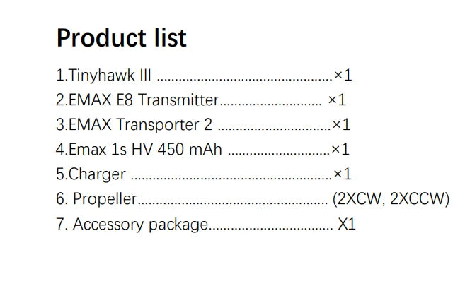 Dron RC FPV Tinyhawk III RTF, Cámara RunCam Nano 4, Transmisor VTX 1S-2S