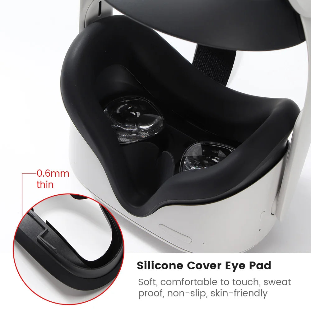 Cubierta de máscara de silicona VR, almohadilla facial, almohadilla protectora para ojos para Oculus Quest 2, accesorios para dispositivos VR
