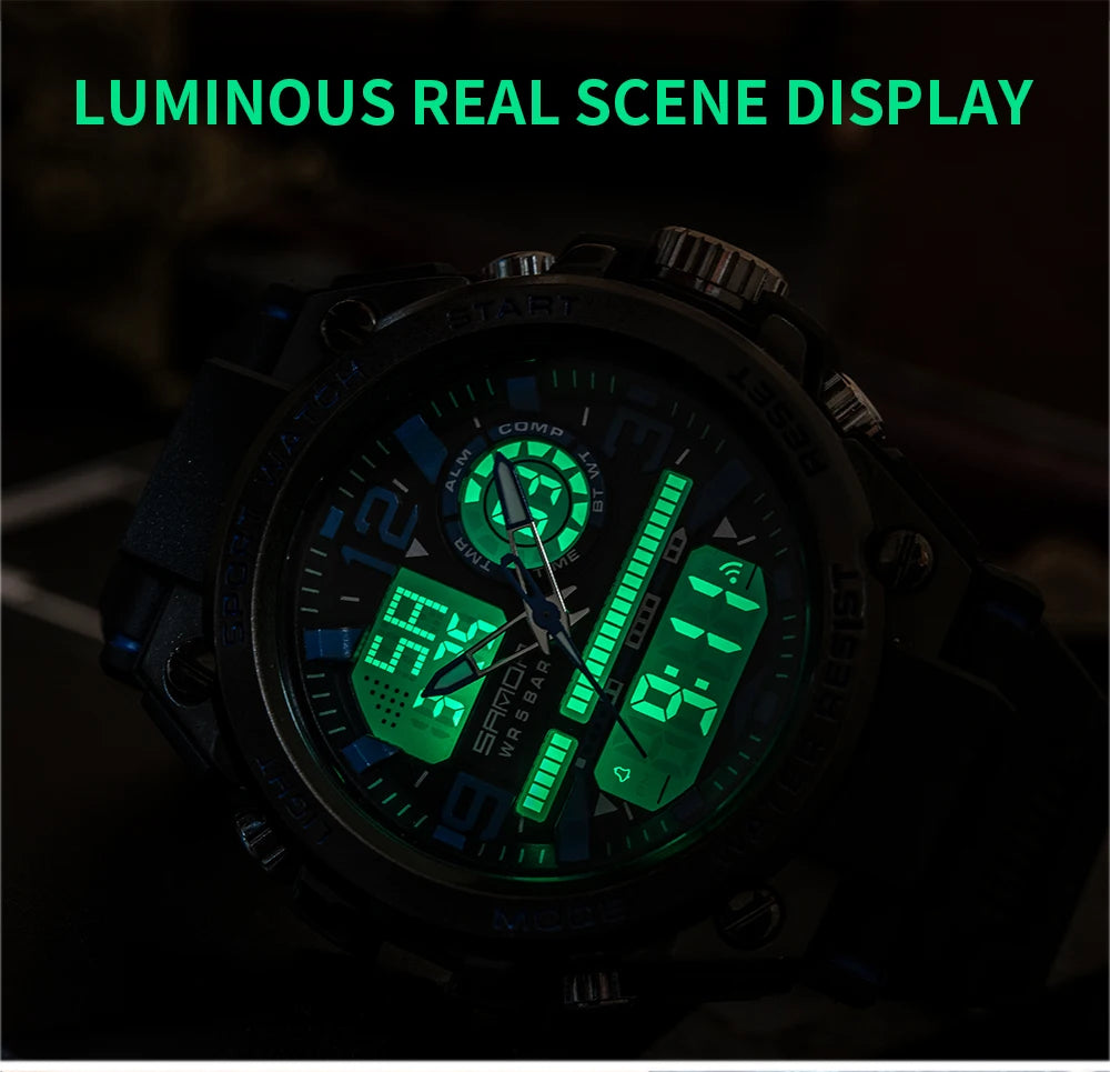 Reloj Militar SANDA Pantalla Dual LED Digital para Hombre