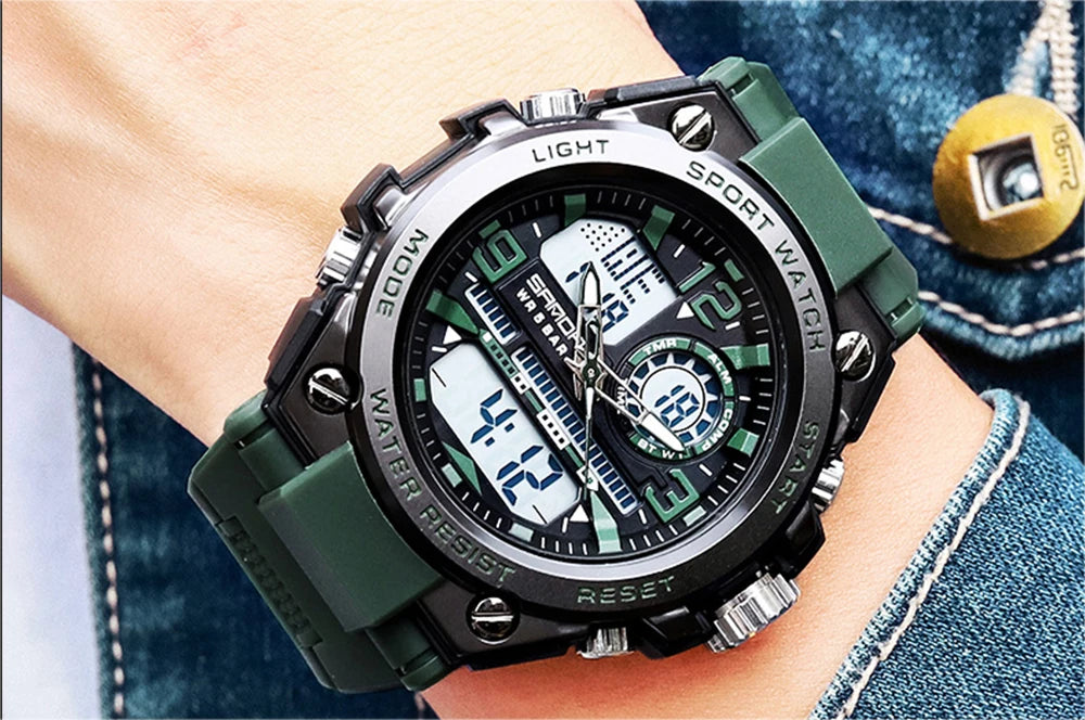 Reloj Militar SANDA Pantalla Dual LED Digital para Hombre