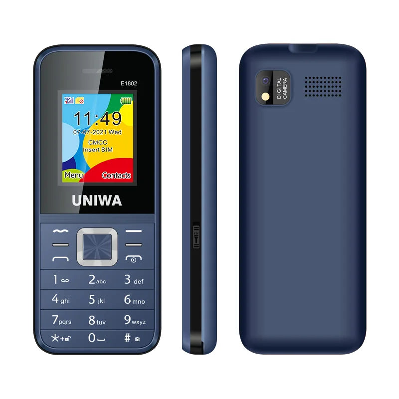 Teléfono Móvil UNIWA E1802 GSM para Personas Mayores, con Botones Grandes, Sonido Fuerte, Radio FM, Doble SIM, Desbloqueado