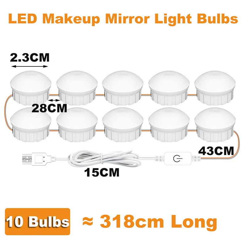 Bombillas LED para Espejo de Maquillaje con USB