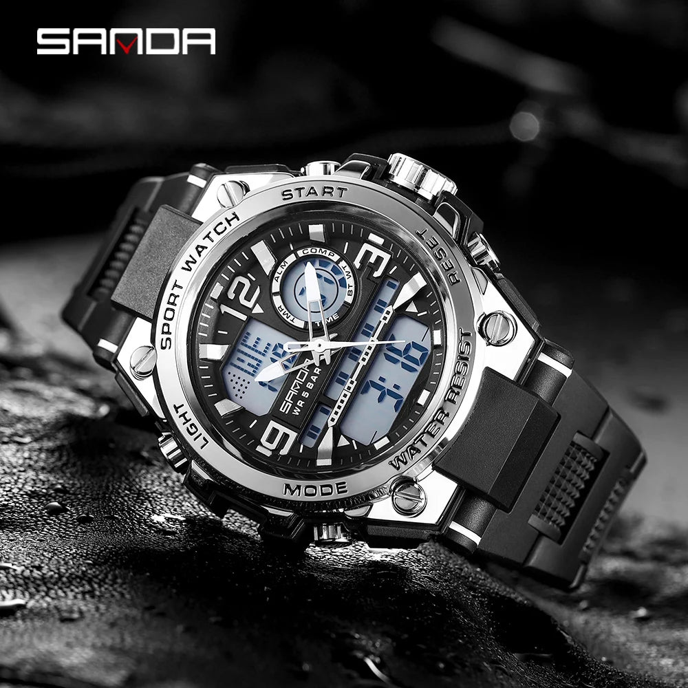 Reloj Militar SANDA Pantalla Dual LED Digital para Hombre