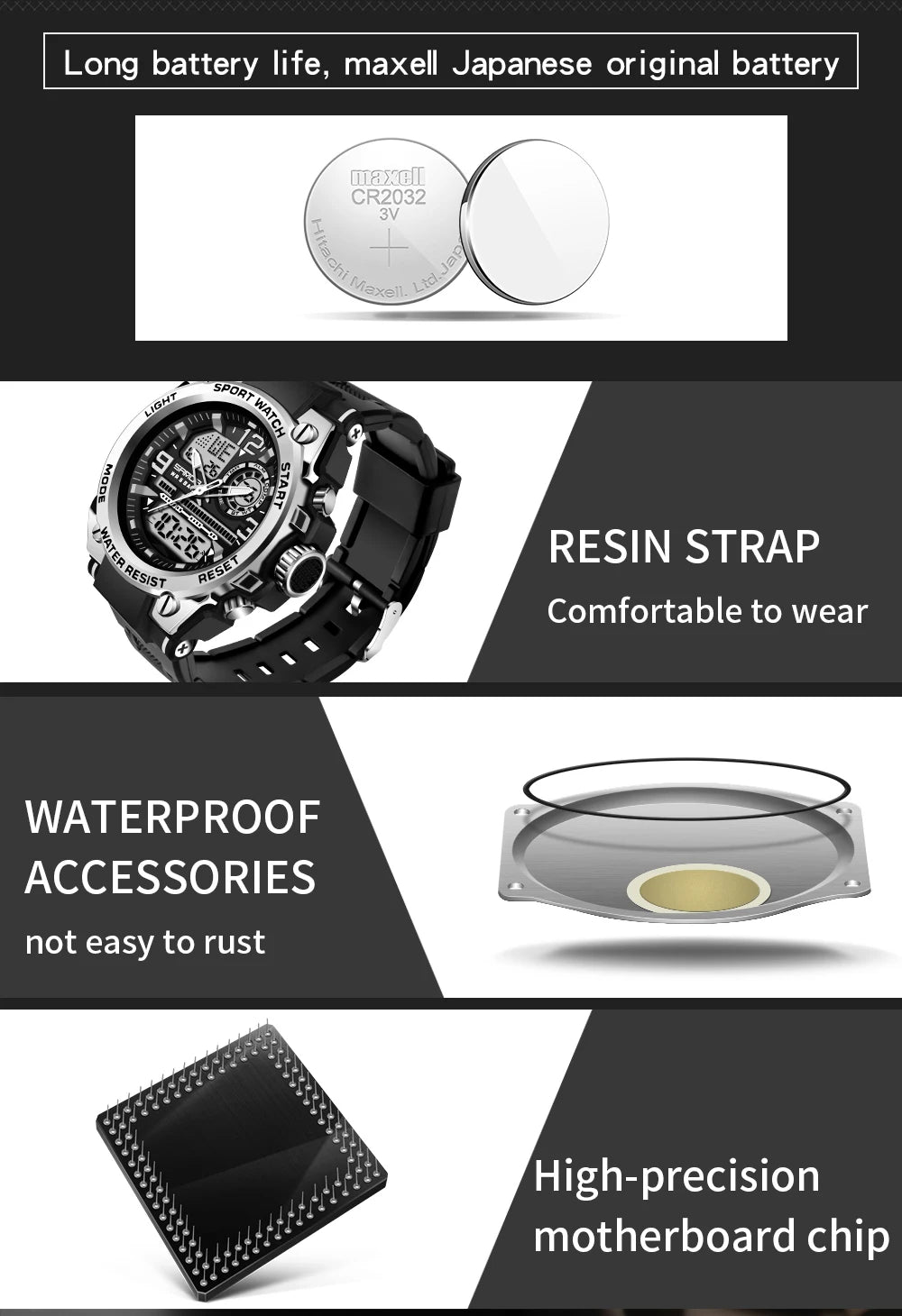 Reloj Militar SANDA Pantalla Dual LED Digital para Hombre