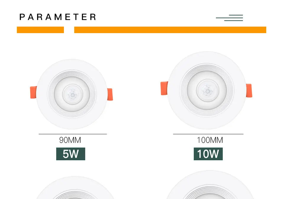 Foco LED Empotrable con Sensor de Movimiento PIR
