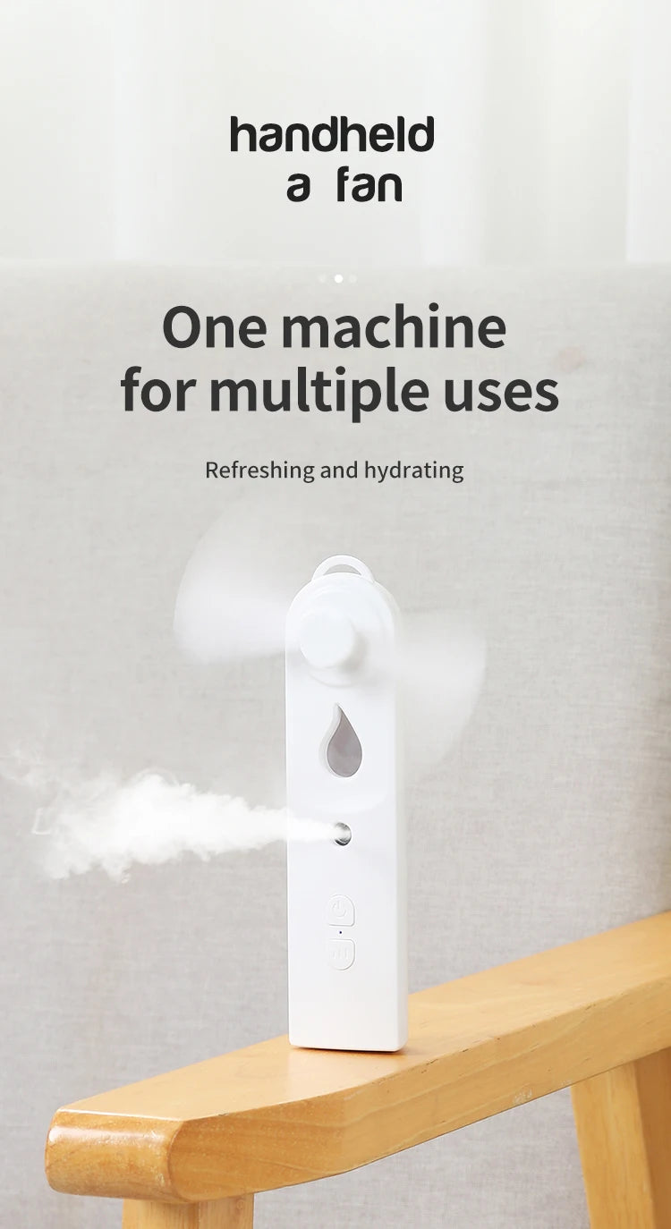 Mini Ventilador de Mano con Mister USB Plegable