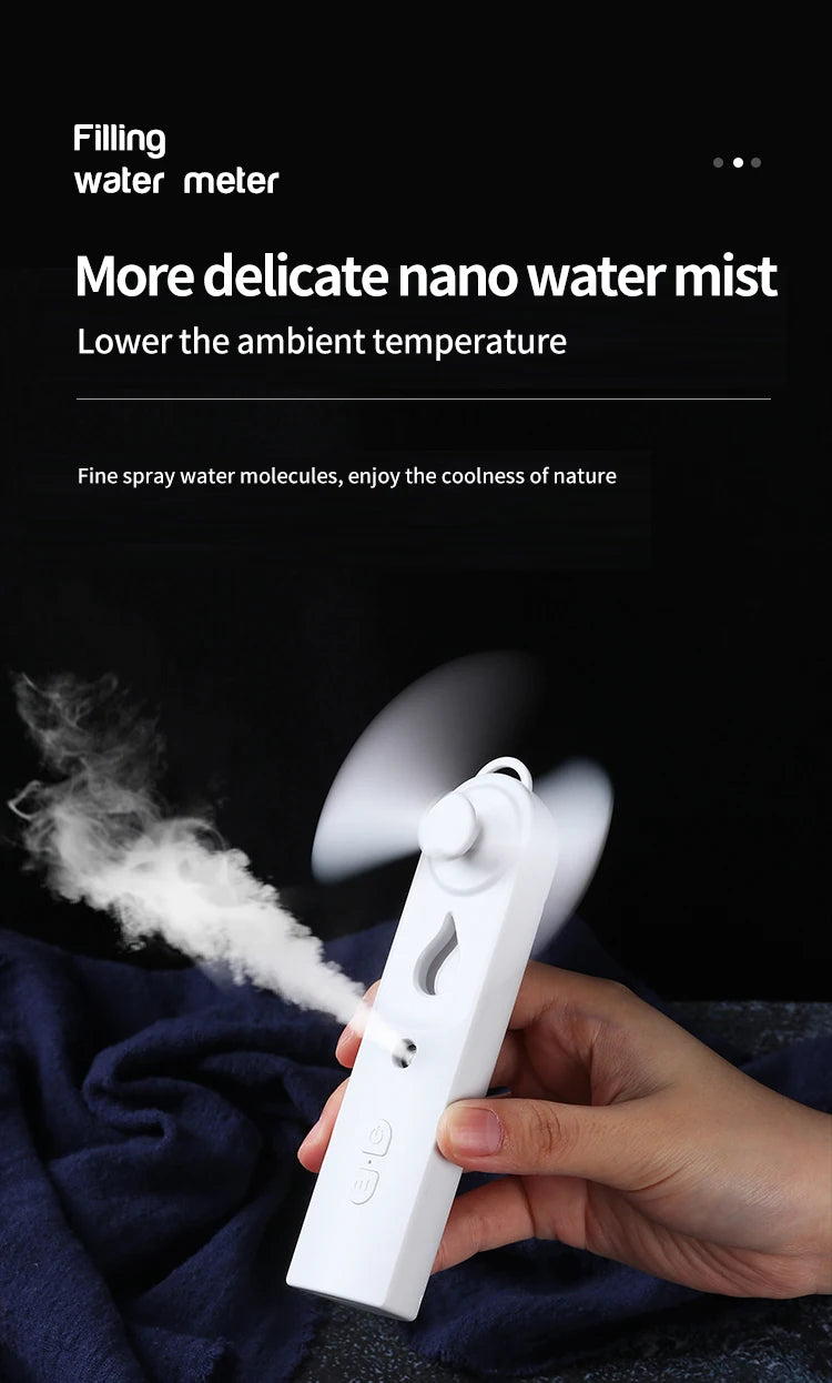 Mini Ventilador de Mano con Mister USB Plegable