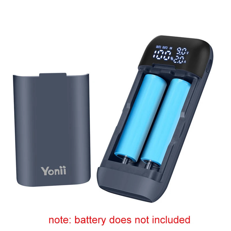 Estuche Cargador de Batería 18650 con Carga Rápida QC3.0 PD 18W