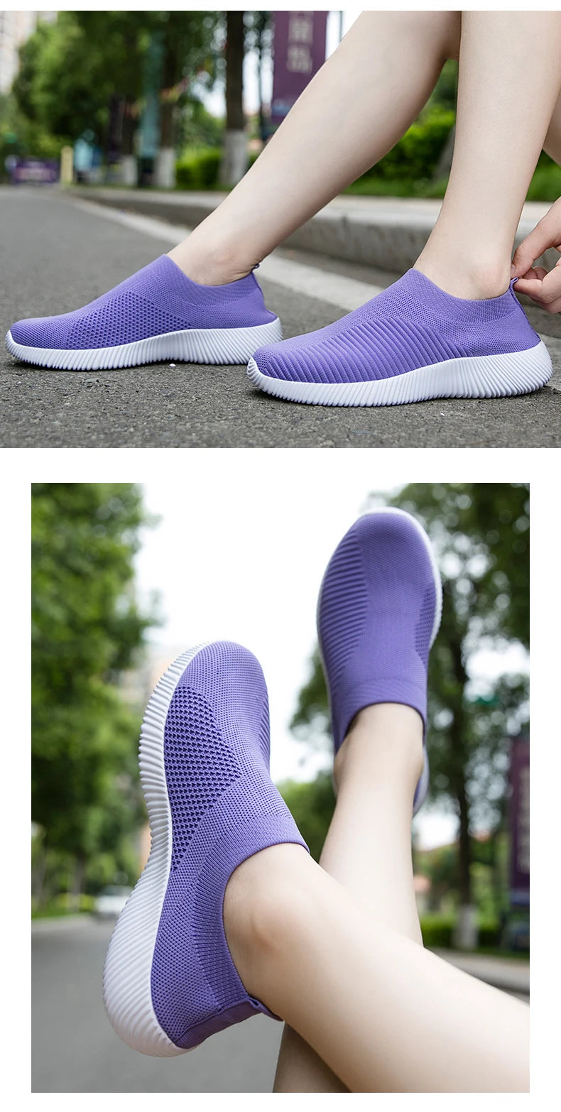 Zapatos vulcanizados para mujer, zapatillas de deporte de alta calidad para mujer, zapatos planos sin cordones, mocasines para mujer de talla grande 42, zapatos planos para caminar