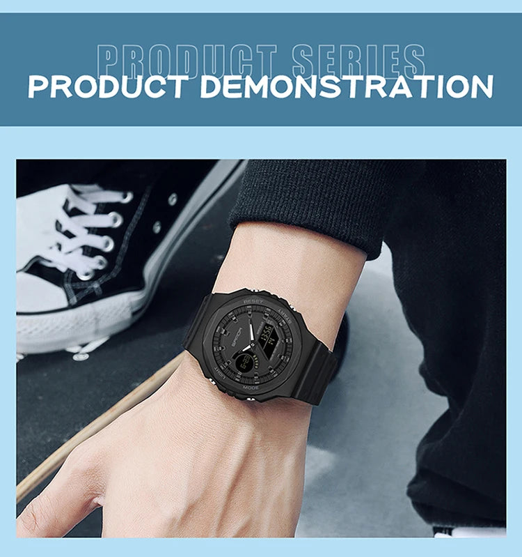 Reloj Digital LED Militar SANDA Estilo G para Hombre Resistente 50M