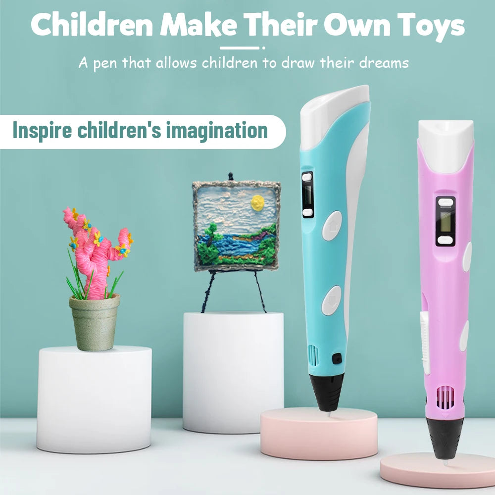 Bolígrafo de Impresión 3D DIY con Pantalla LCD para Niños