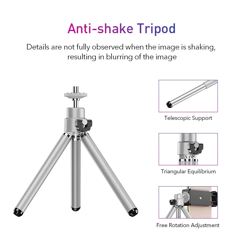 Kit Lentes 4 en 1 para Teléfono: Zoom 22X, Macro y Ojo de Pez