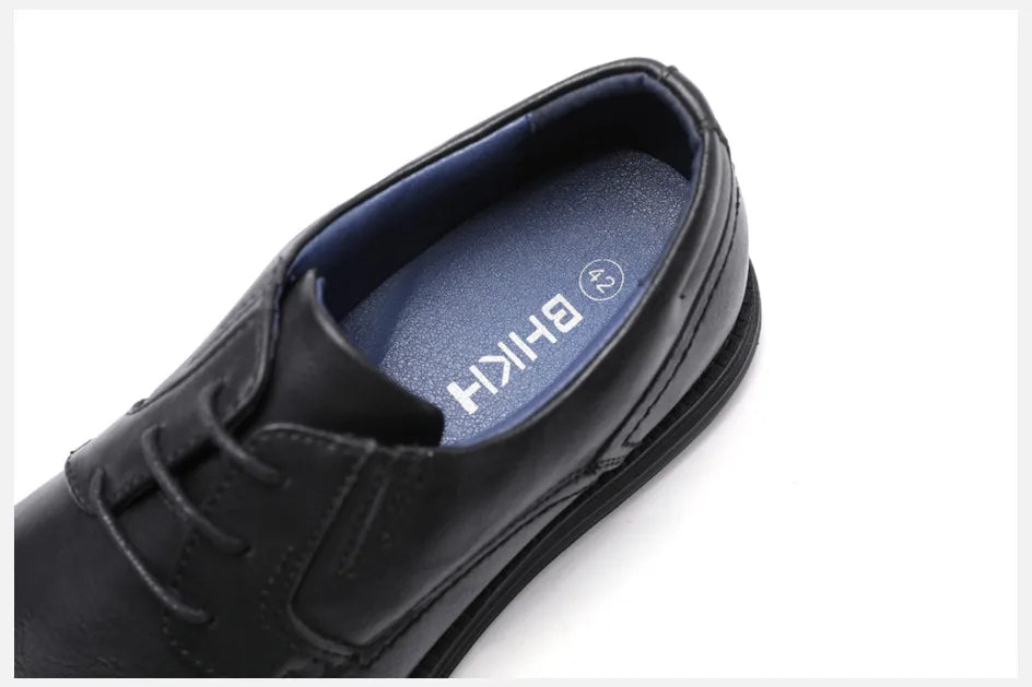 BHKH zapatillas de deporte masculinas Otoño/Invierno traf zapatos casuales de cuero para hombres trabajo de negocios Oficina zapatos de vestir con cordones para hombres talla 47