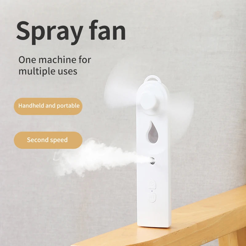 Mini Ventilador de Mano con Mister USB Plegable