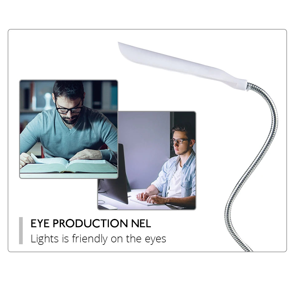 Lámpara LED de Lectura Portátil Flexible para Mesa