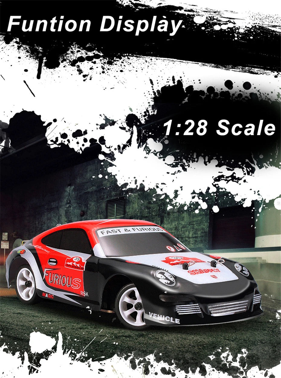 Wltoys-Coche de Control remoto para niños, auto de carreras a Control remoto de 30 KM/H, 1:28 RTR, 2,4G, 4WD, 4 canales, K969/K989