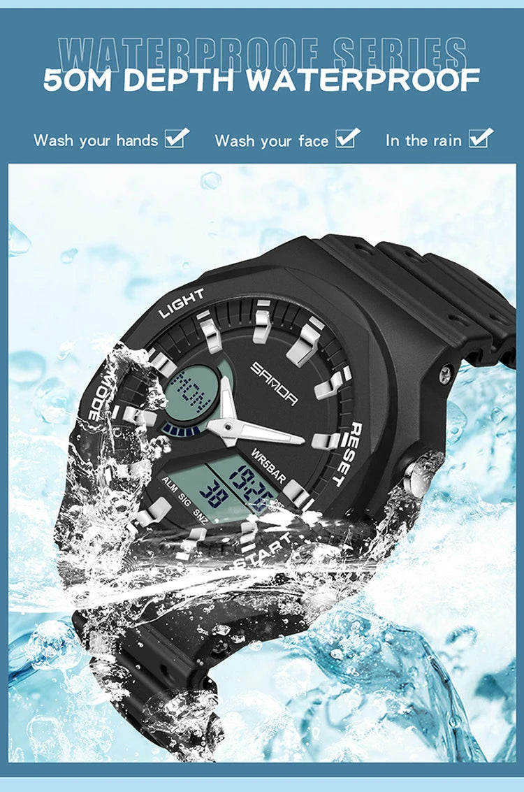 Reloj Digital LED Militar SANDA Estilo G para Hombre Resistente 50M