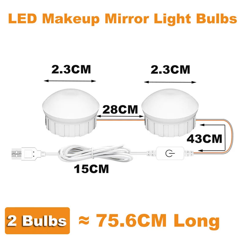Bombillas LED para Espejo de Maquillaje con USB