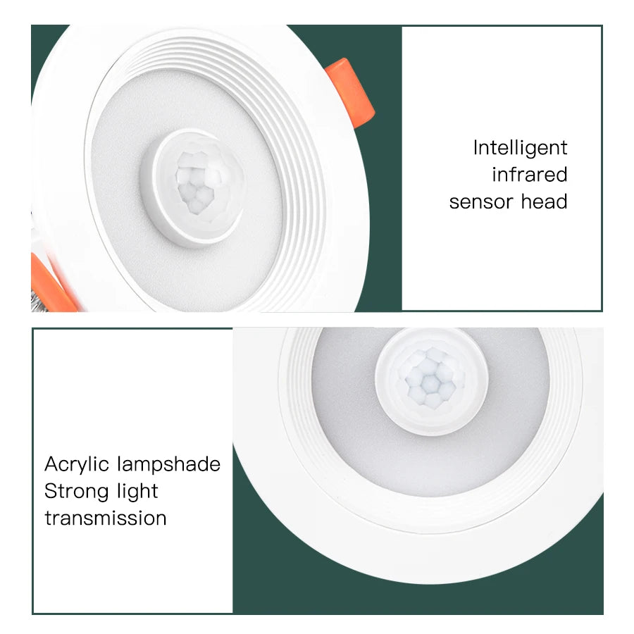 Foco LED Empotrable con Sensor de Movimiento PIR