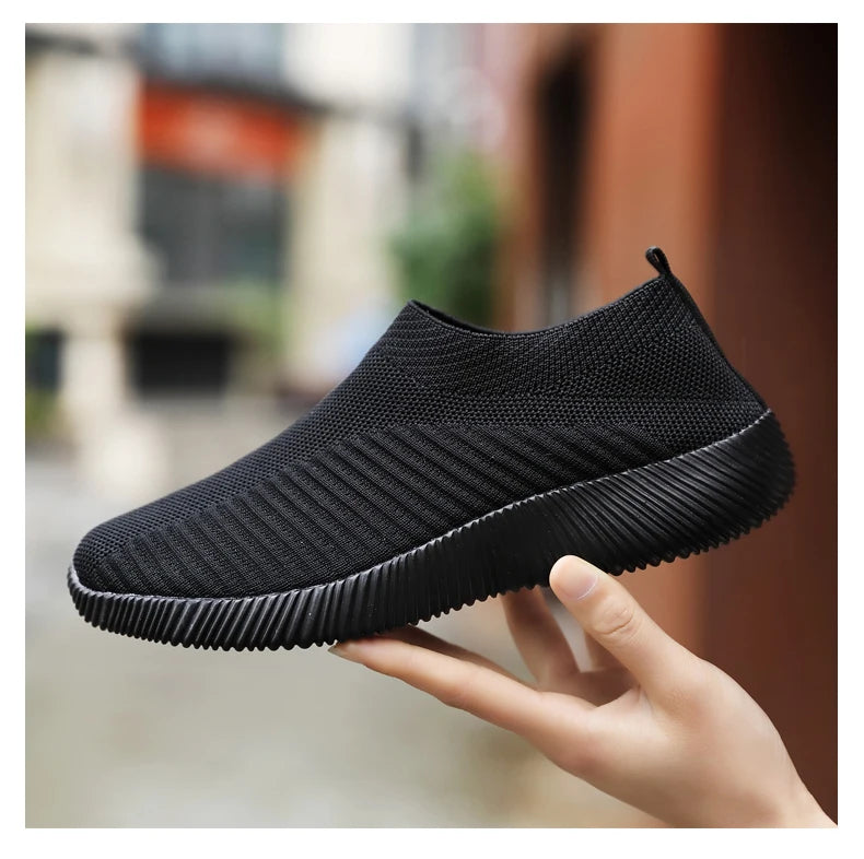 Zapatos vulcanizados para mujer, zapatillas de deporte de alta calidad para mujer, zapatos planos sin cordones, mocasines para mujer de talla grande 42, zapatos planos para caminar