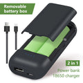 Carcasa power bank 2x18650 USB carga rápida 5V 2A sin soldadura