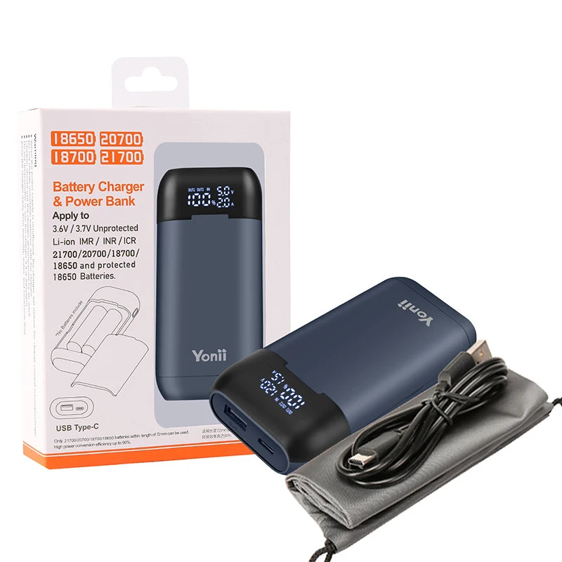 Caja Power Bank 2x18650 con Pantalla LED y Carga Rápida QC3.0